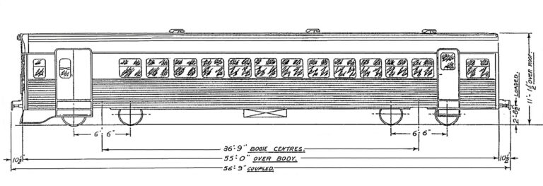 2000-Class-trailer Train carriage blueprint